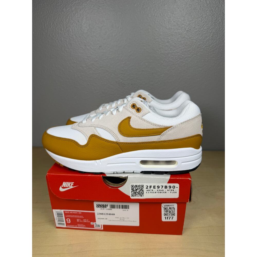Nike Air Max 1 SC Bronze White Brown Men’s Size 9 Brand New - Picture 3 of 6